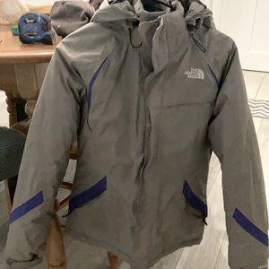Small gray with blue Northface winter coat